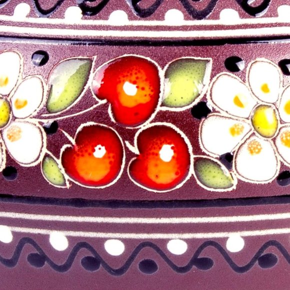 NWT Table Decor Stoneware Clay Mug Cherry Orchard 6.8 oz Handmade Dinnerware - Picture 2 of 4